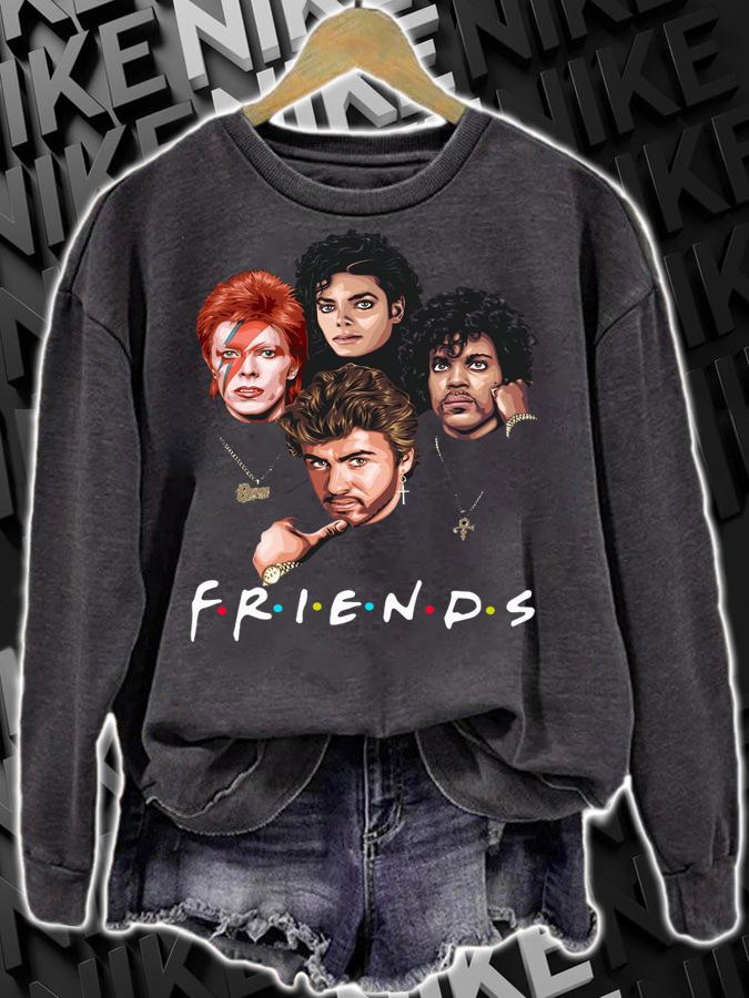 Friends George Michael David Bowie Michael Jackson & Prince t-shirt sweatshirt