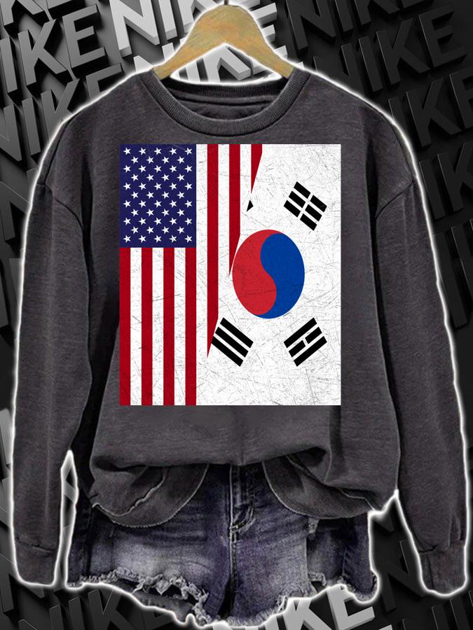 NIce Half South Korean And American Flag t-shirt sweatshirt