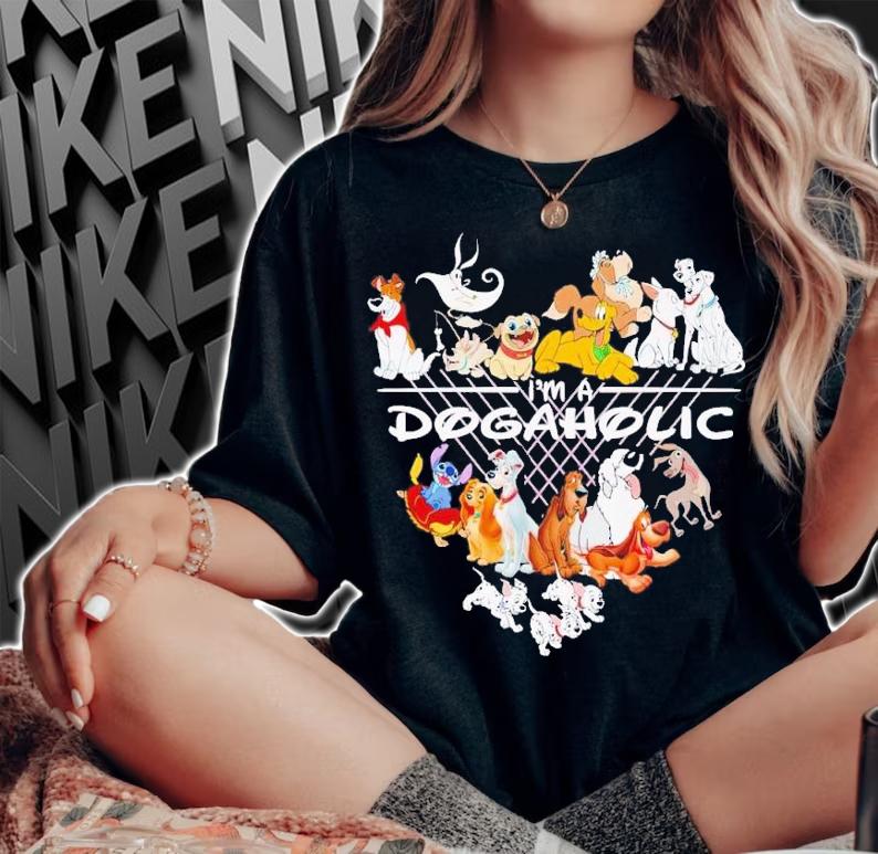 Disney I'm a dogaholic heart t-shirt woman shirt