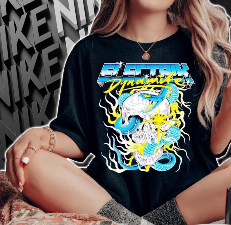 Electrik Dynamite skull snake t-shirt woman shirt