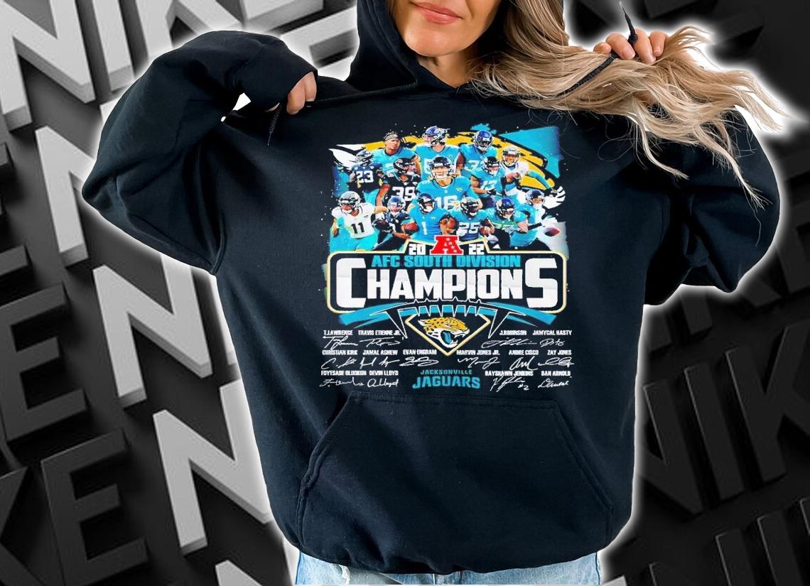 2022 AFC South Division Champions Jacksonville Jaguars signatures shirt t-shirt hoodie