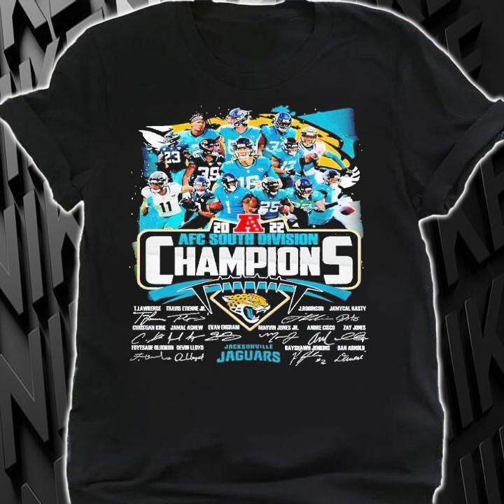 2022 AFC South Division Champions Jacksonville Jaguars signatures shirt t-shirt shirt