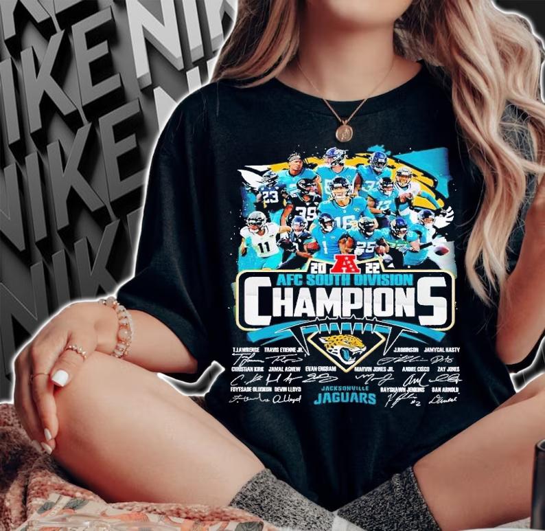 2022 AFC South Division Champions Jacksonville Jaguars signatures shirt t-shirt woman shirt