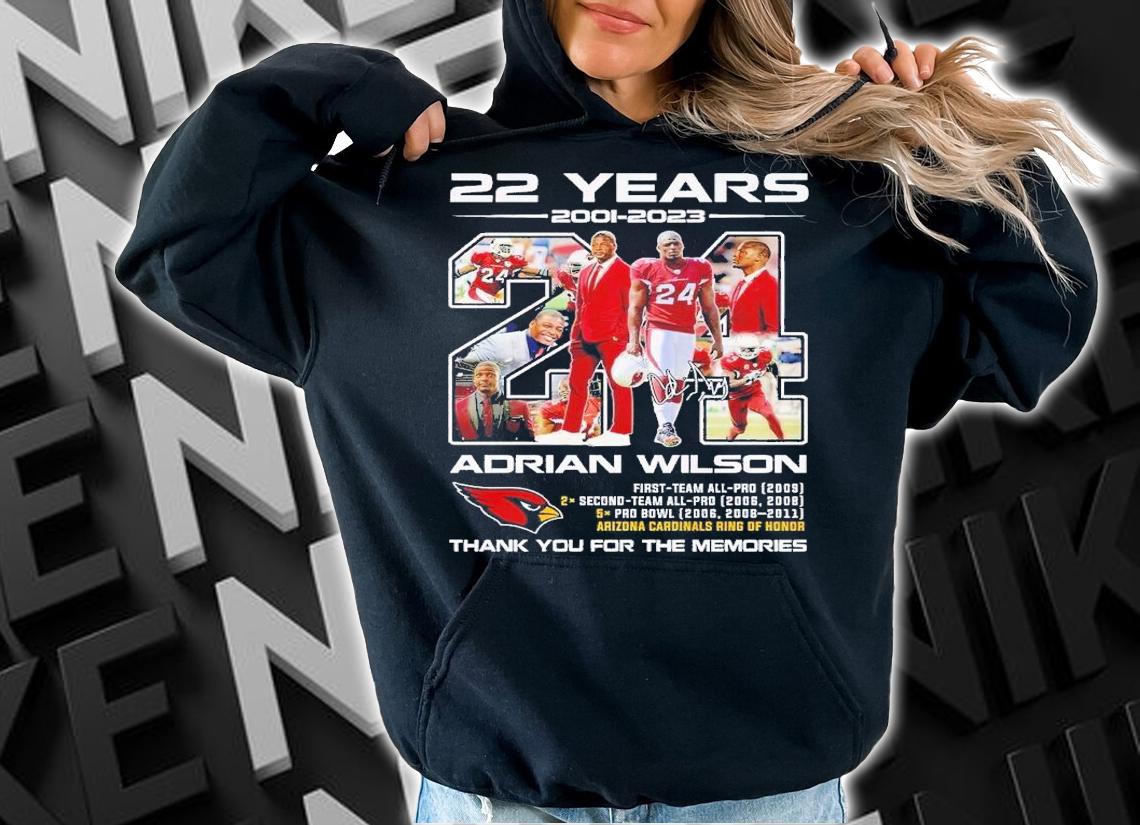 22 years 2001 2023 Adrian Wilson thank you for the memories shirt t-shirt hoodie