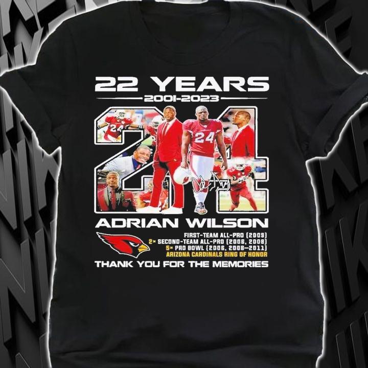 22 years 2001 2023 Adrian Wilson thank you for the memories shirt t-shirt shirt