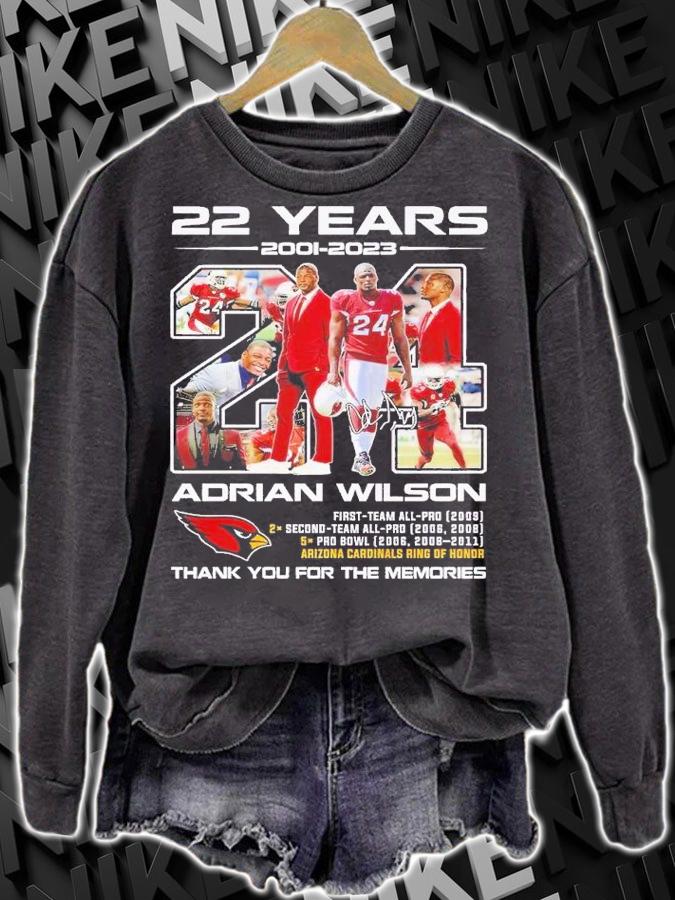 22 years 2001 2023 Adrian Wilson thank you for the memories shirt t-shirt sweatshirt