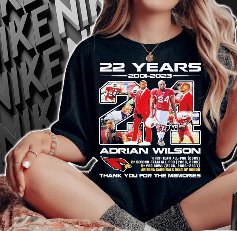 22 years 2001 2023 Adrian Wilson thank you for the memories shirt t-shirt woman shirt