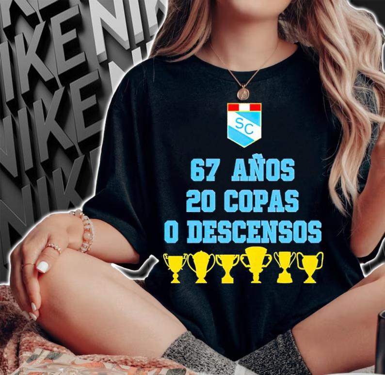 67 Anos 20 Copas 0 Descensos shirt t-shirt woman shirt
