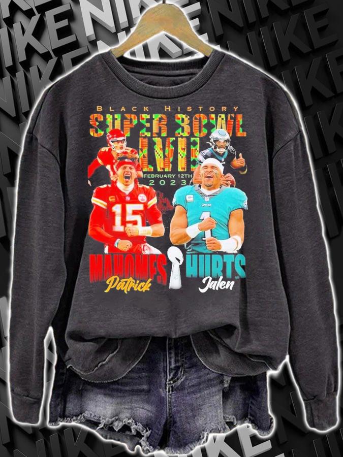 Black history Super Bowl LVII Patrick Mahomes and Jalen Hurts t-shirt sweatshirt