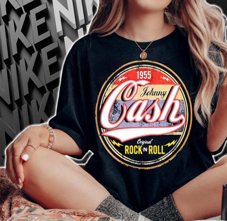 Original Rock and Roll Johnny Cash shirt t-shirt woman shirt