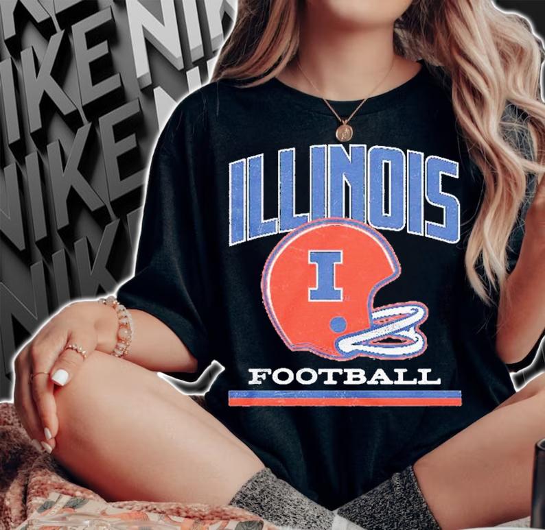 Illinois Vintage Football Helmet Shirt t-shirt woman shirt