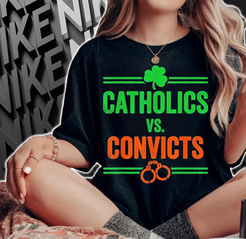 Catholics Vs Convicts Vintage Shirt t-shirt