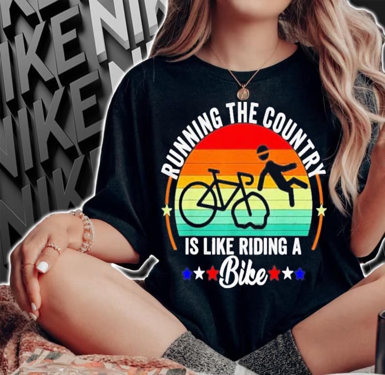 Biden Falling Off His Bicycle Biden Falls Off Bike Vintage T-Shirt t-shirt woman shirt