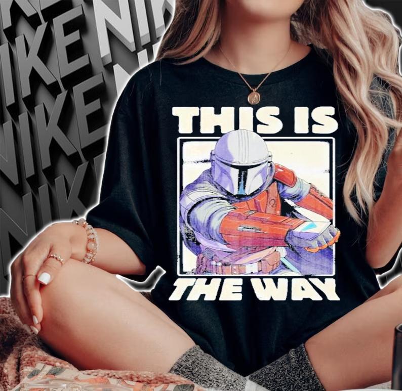 Character Star Wars The Mandalorian This Is The Way Portrait T-Shirt t-shirt woman shirt