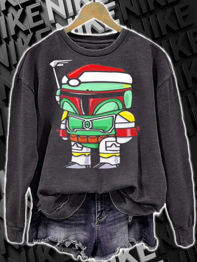 Santa Hat Boba Fett Cartoon Christmas Star Wars Shirt t-shirt