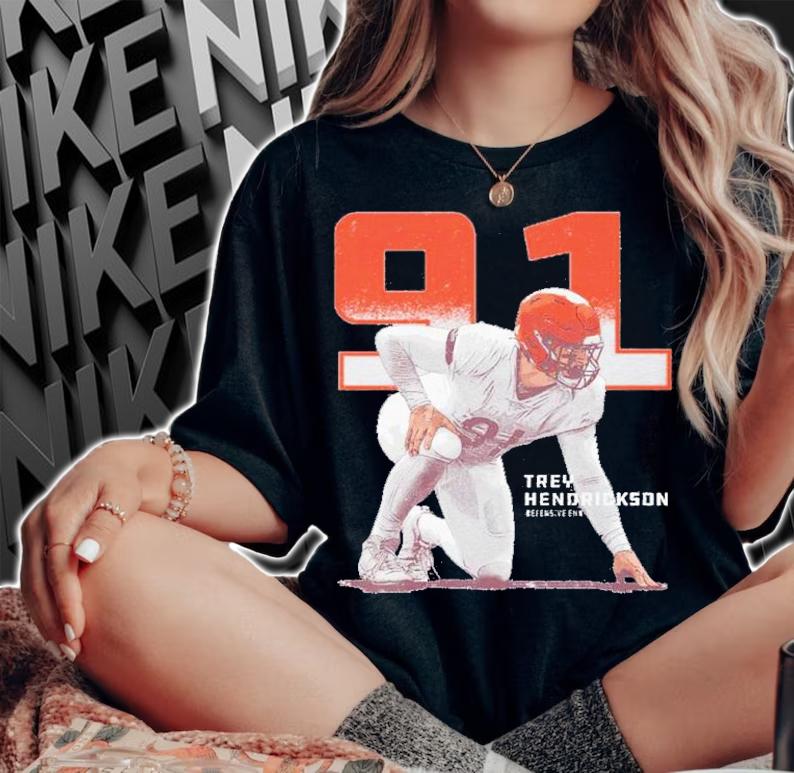 Trey Hendrickson Cincinnati Outline Football Shirt t-shirt woman shirt