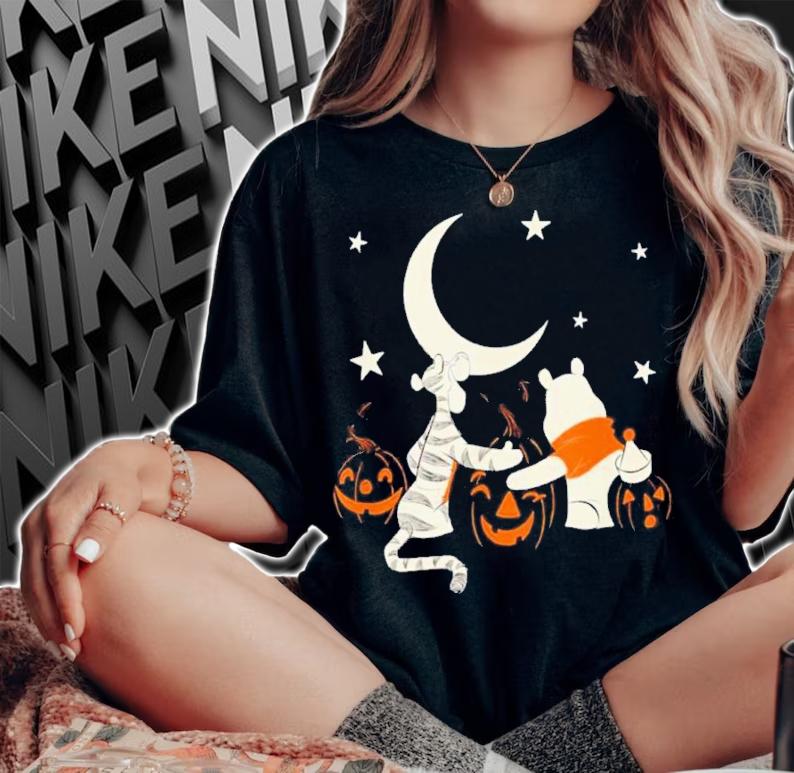 Winnie The Pooh Halloween Tigger And Pooh Pumpkins Shirt t-shirt woman shirt