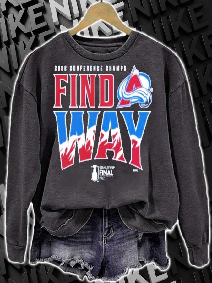 Colorado Avalanche Conference Champs Find Way Stanley Cup Final 2022 T-Shirt t-shirt