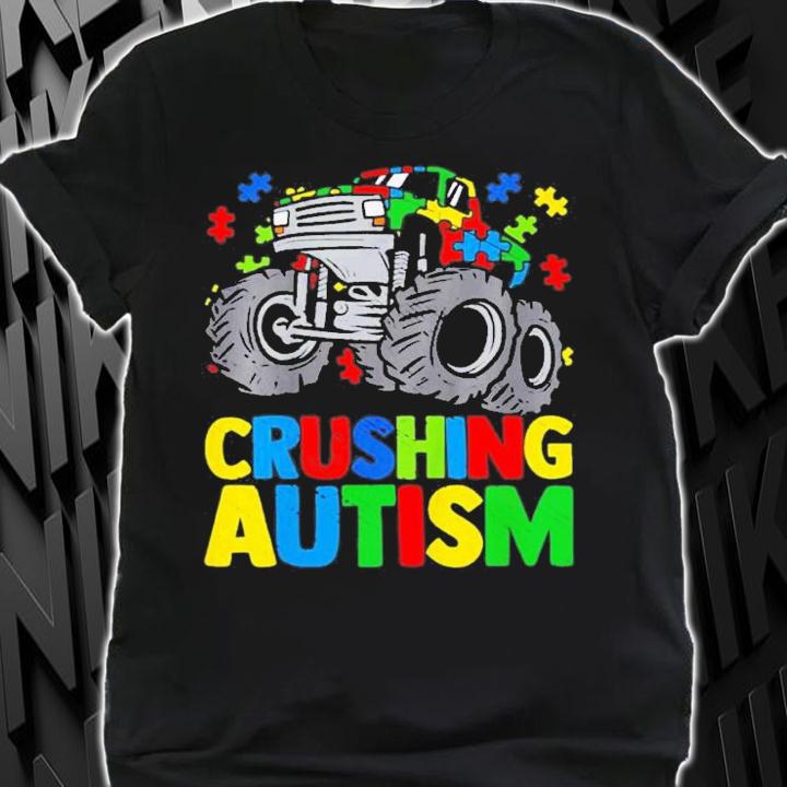 Crushing Autism Kids Monster Truck T-Shirt t-shirt shirt