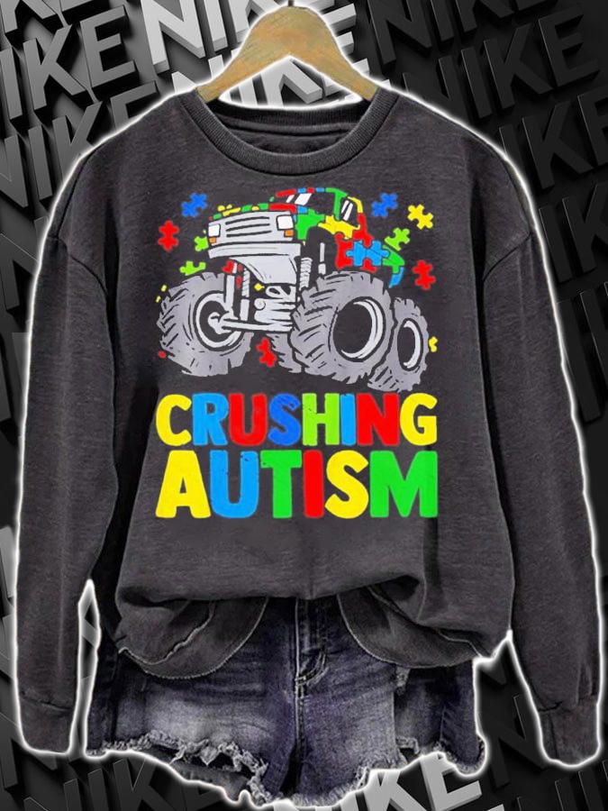 Crushing Autism Kids Monster Truck T-Shirt t-shirt sweatshirt