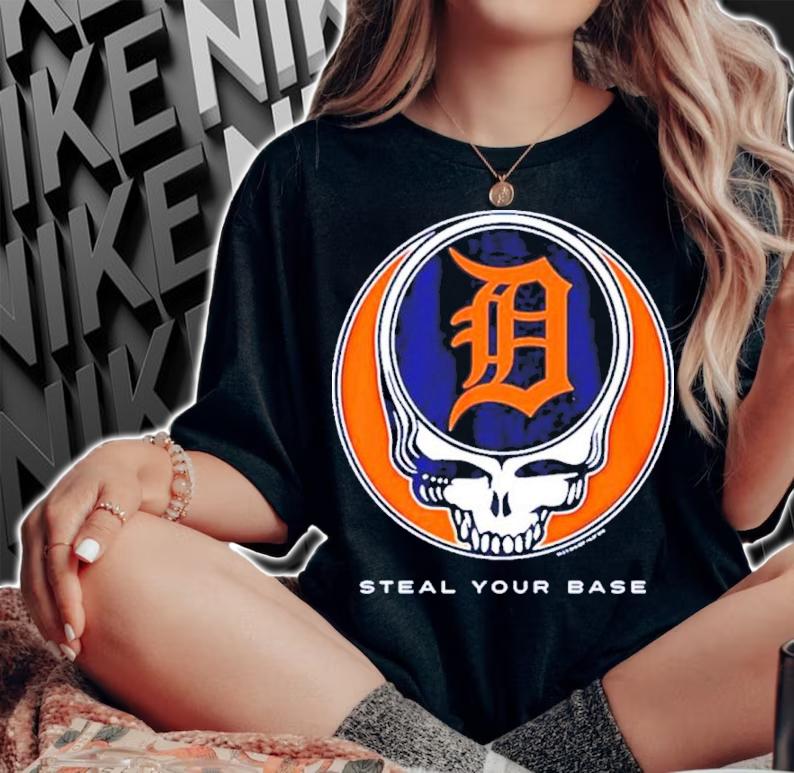 Detroit Tigers Grateful Dead Steal Your Base Shirt t-shirt woman shirt