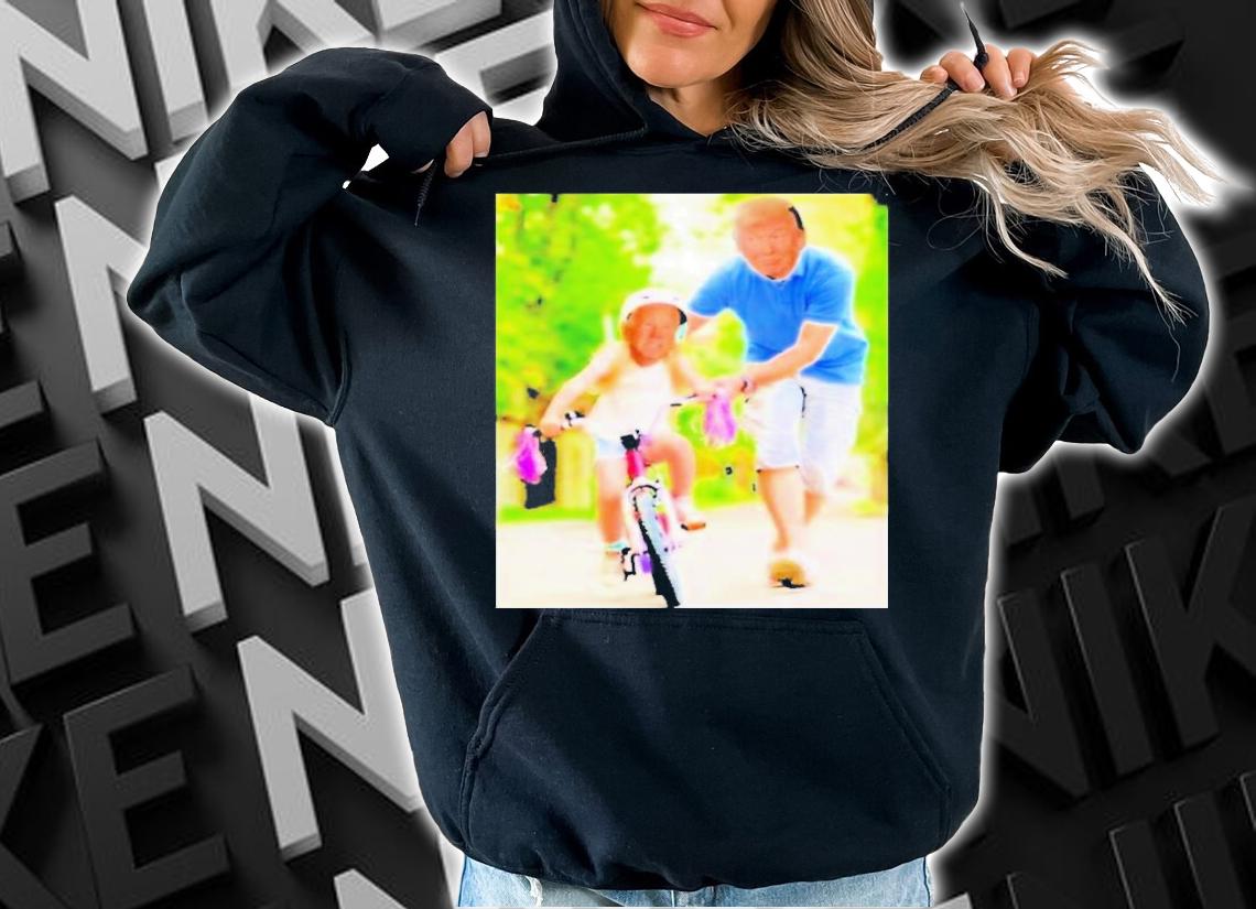 Donald Trump Joe Biden Learning To Ride Bike Shirt t-shirt hoodie