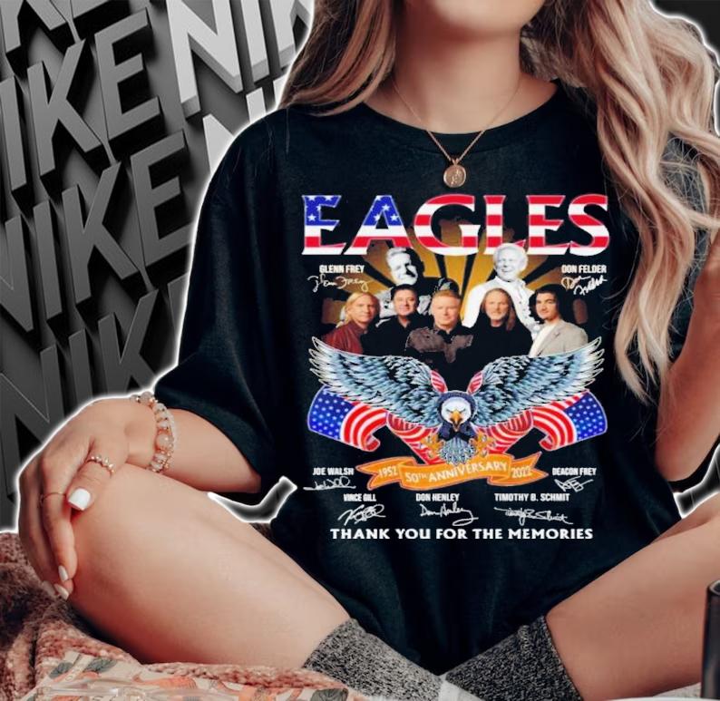 Eagles 50th Anniversary 1952-2022 Signatures Thank You For The Memories Shirt t-shirt