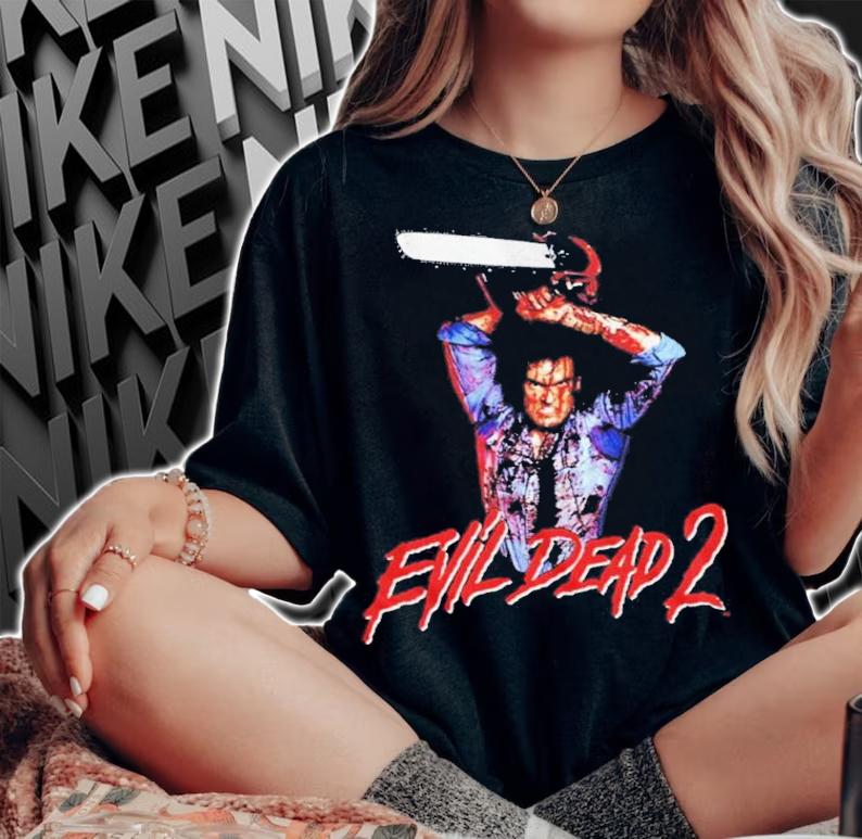 Evil Dead 2 Raised Chainsaw Shirt t-shirt woman shirt