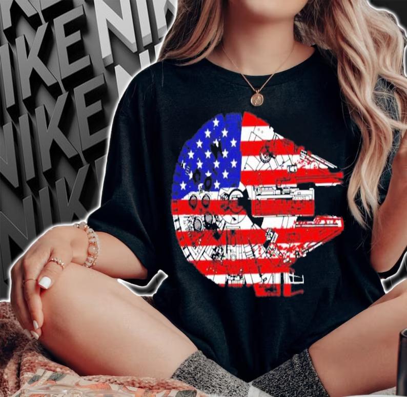Mark Hamill The American Flag Star Wars Millennium Falcon Us Space Force Shirt t-shirt