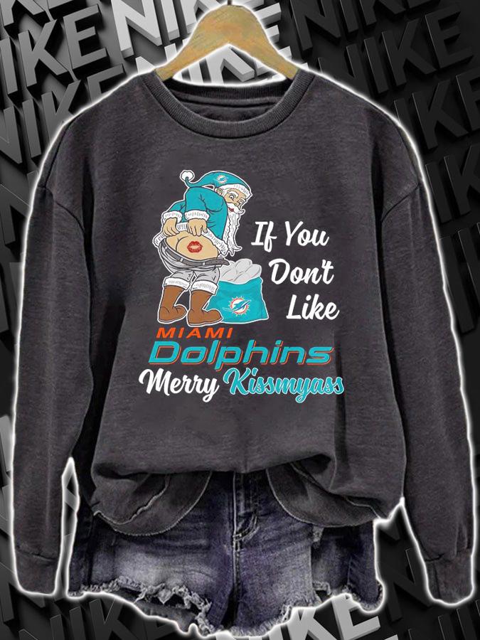 Santa Claus If You Dont Like Miami Dolphins Merry Kissmyass Christmas t-shirt