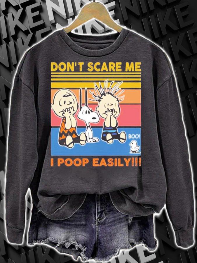 Snoopy Don't Scare Me I Poop Easily Vintage Shirt t-shirt sweatshirt