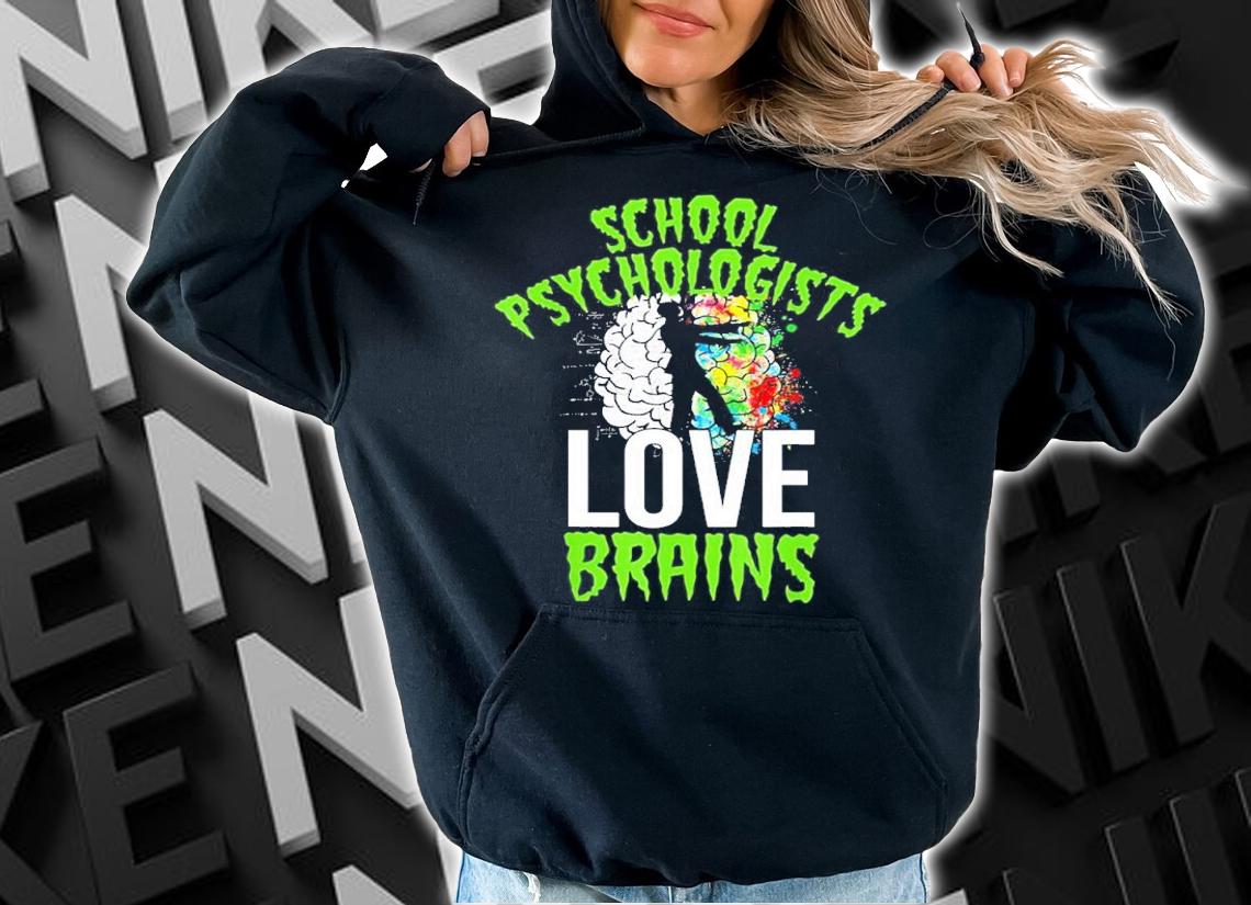 Teacher Halloween Psychologists Love Brains shirt t-shirt