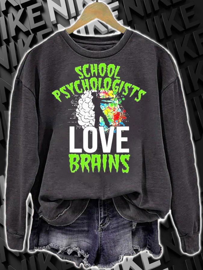 Teacher Halloween Psychologists Love Brains shirt t-shirt