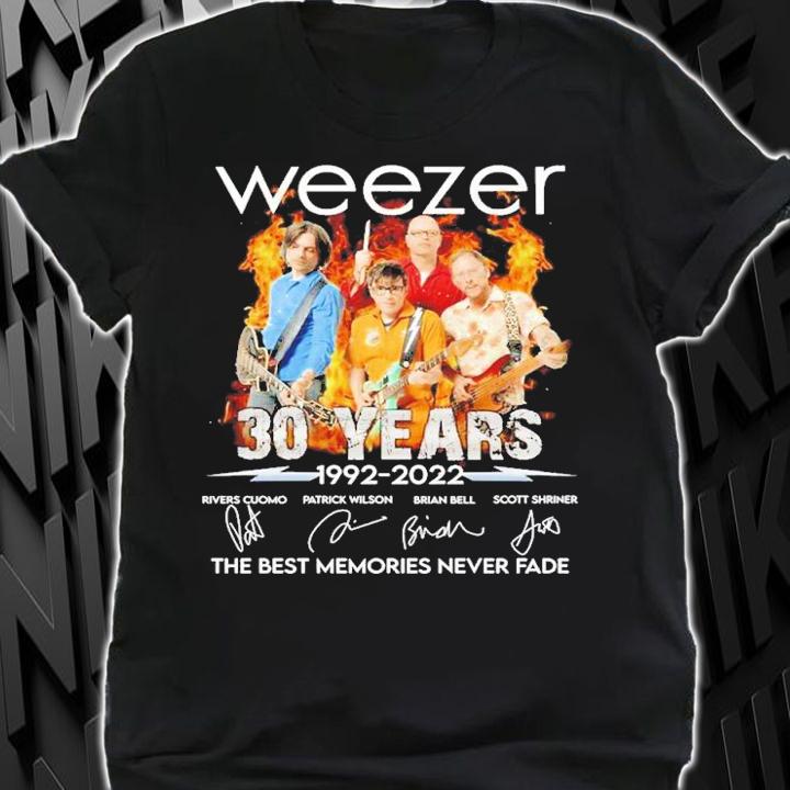 Weezer 30 years 1992 2022 the best memoreis never fade shirt t-shirt