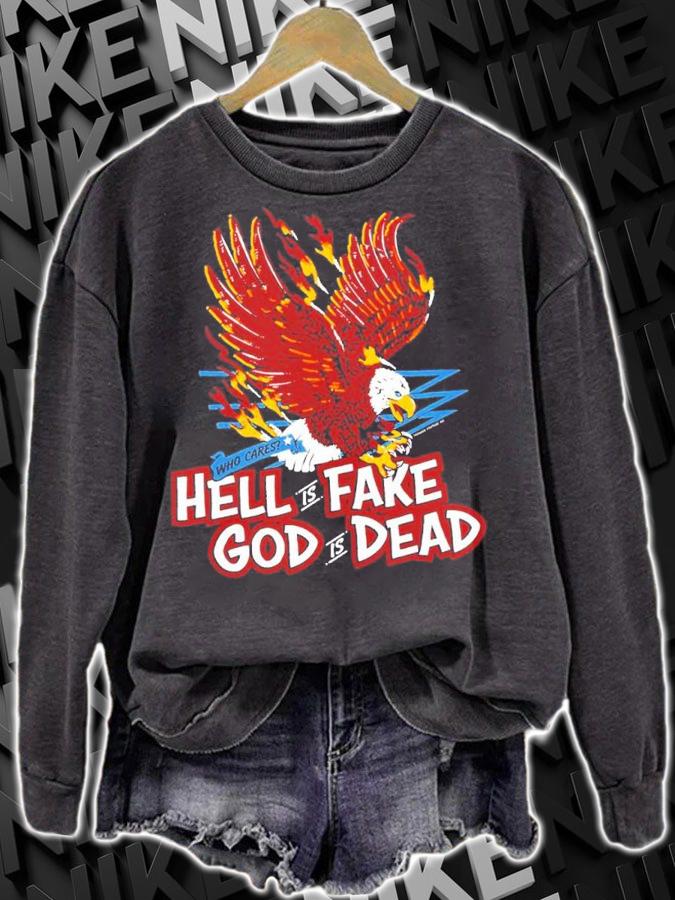 Who cares hell is fake God is dead shirt t-shirt sweatshirt