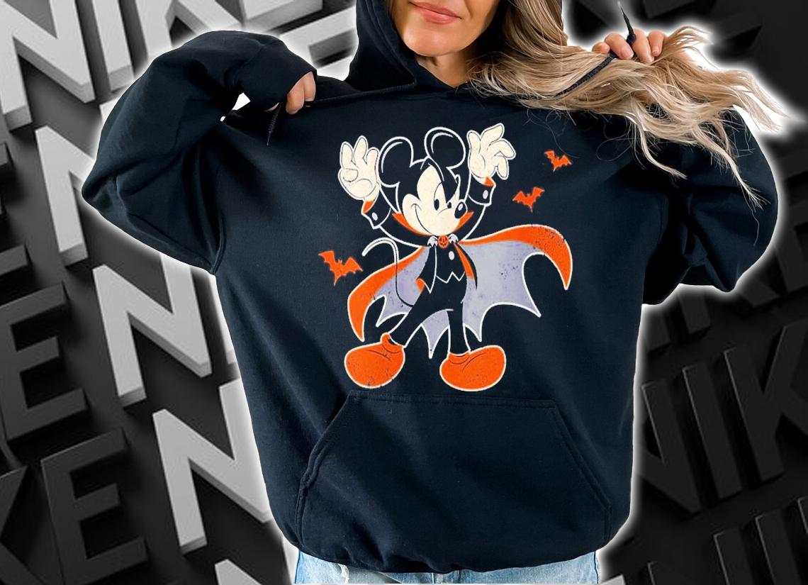 Womens Disney Mickey Mouse Spooky Dracula Costume Halloween shirt t-shirt