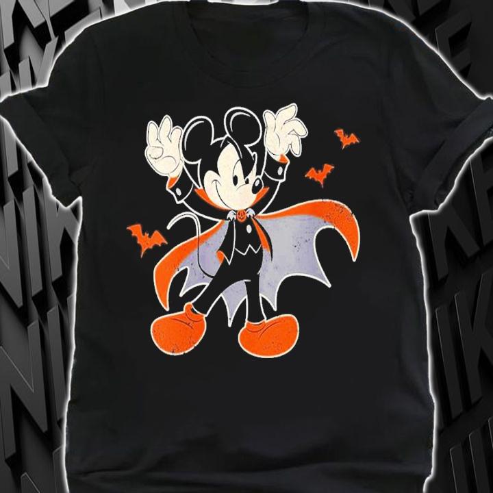 Womens Disney Mickey Mouse Spooky Dracula Costume Halloween shirt t-shirt