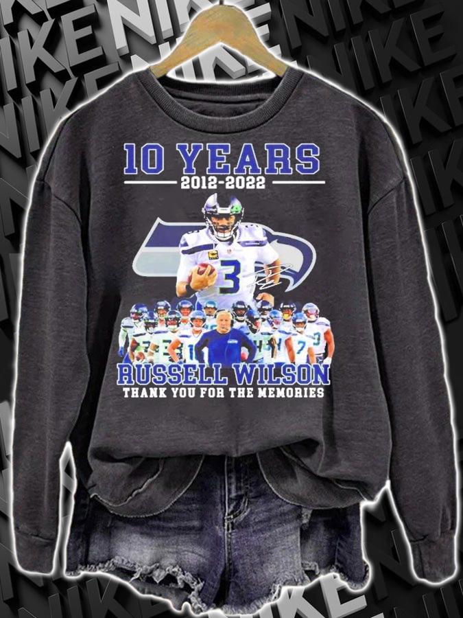 10 Years 2012-2022 Russell Wilson Signatures Thank You For The Memories Shirt t-shirt sweatshirt