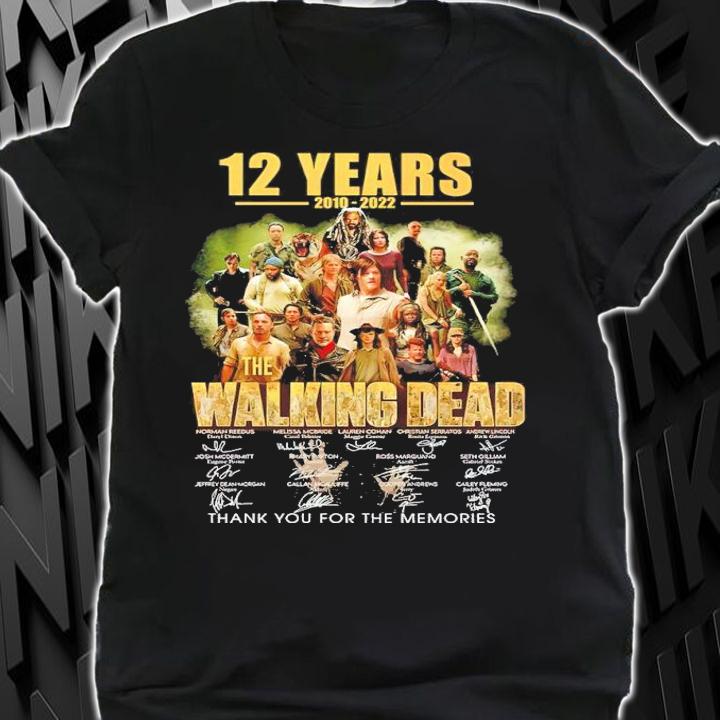12 Years 2010-2022 The Walking Dead Signatures Thank You For The Memories Shirt t-shirt shirt