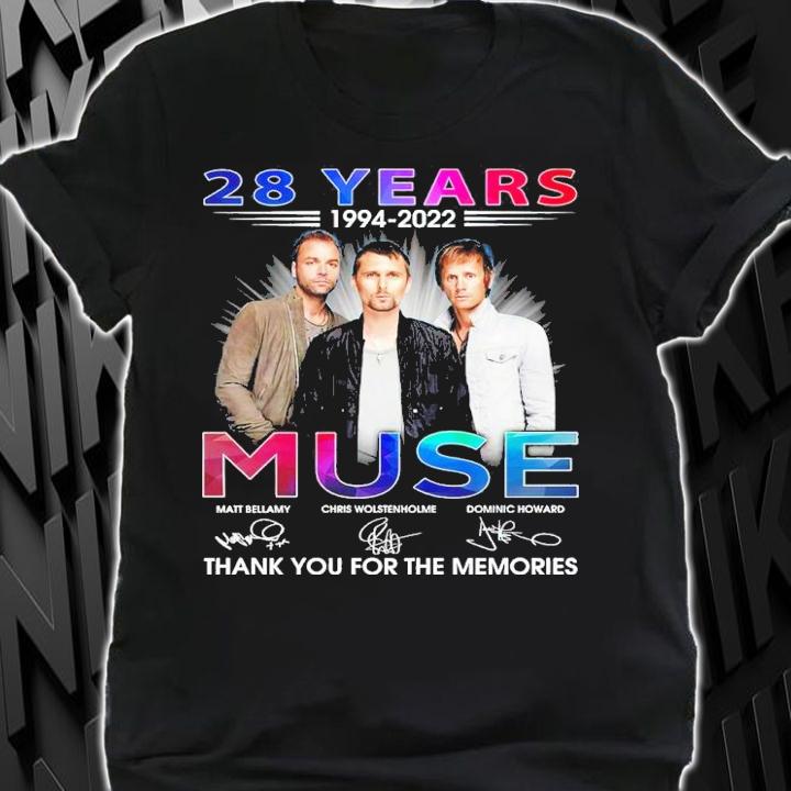 28 Years 1994-2022 Muse Signatures Thank You For The Memories Shirt t-shirt shirt
