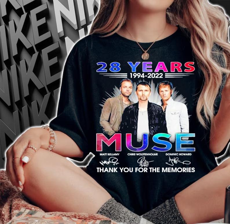28 Years 1994-2022 Muse Signatures Thank You For The Memories Shirt t-shirt woman shirt