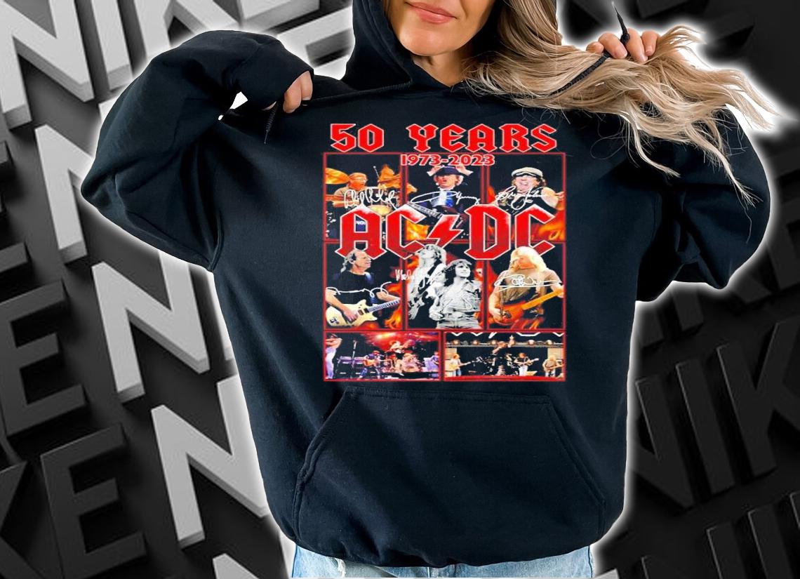 50 Years 1973-2023 ACDC Rock Band Signatures Shirt t-shirt