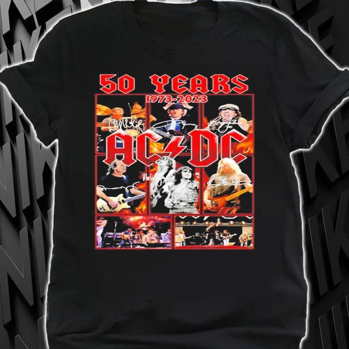 50 Years 1973-2023 ACDC Rock Band Signatures Shirt t-shirt