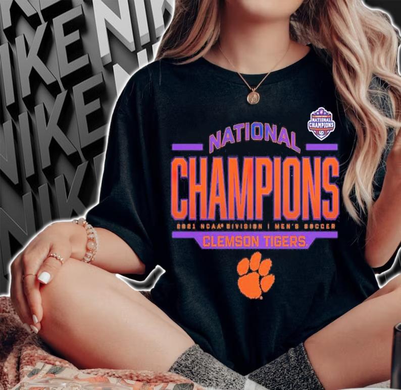 2021 Clemson Tigers Charcoal NCAA Men's Soccer National Champions Shirt t-shirt