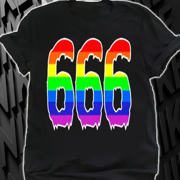 666 Rainbow Funny Heavy Metal Fan Design  Horror Font T-Shirt t-shirt shirt