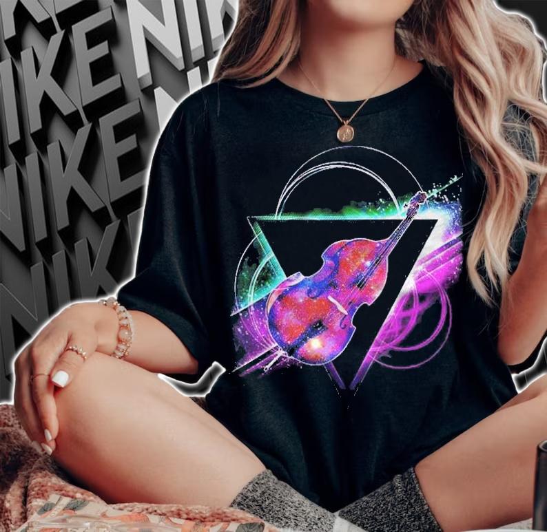 Aesthetic Galaxy Double Bass Gift Shirt t-shirt