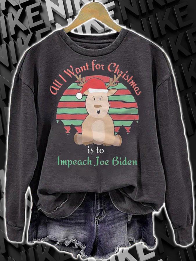 All I Want For Christmas Is To Impeach Joe Biden Reindeer T-Shirt t-shirt sweatshirt