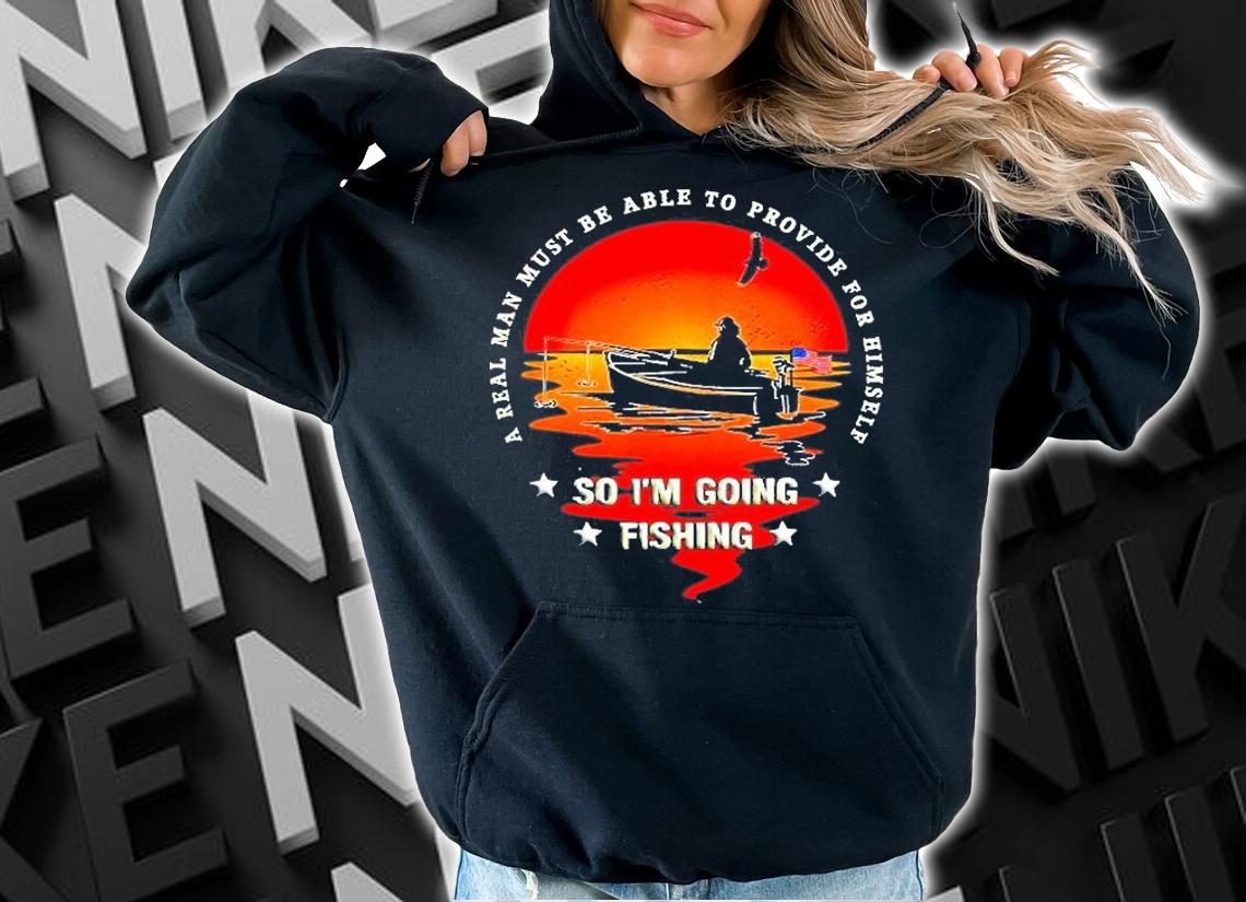 American Flag Fishing Boat Real Man Vintage Fishing T-Shirt t-shirt hoodie