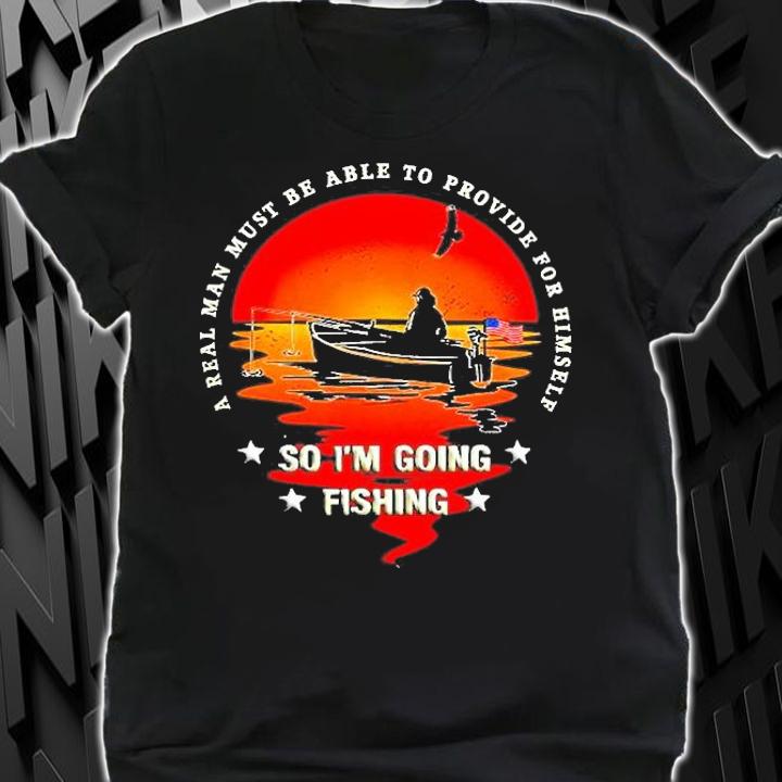 American Flag Fishing Boat Real Man Vintage Fishing T-Shirt t-shirt shirt