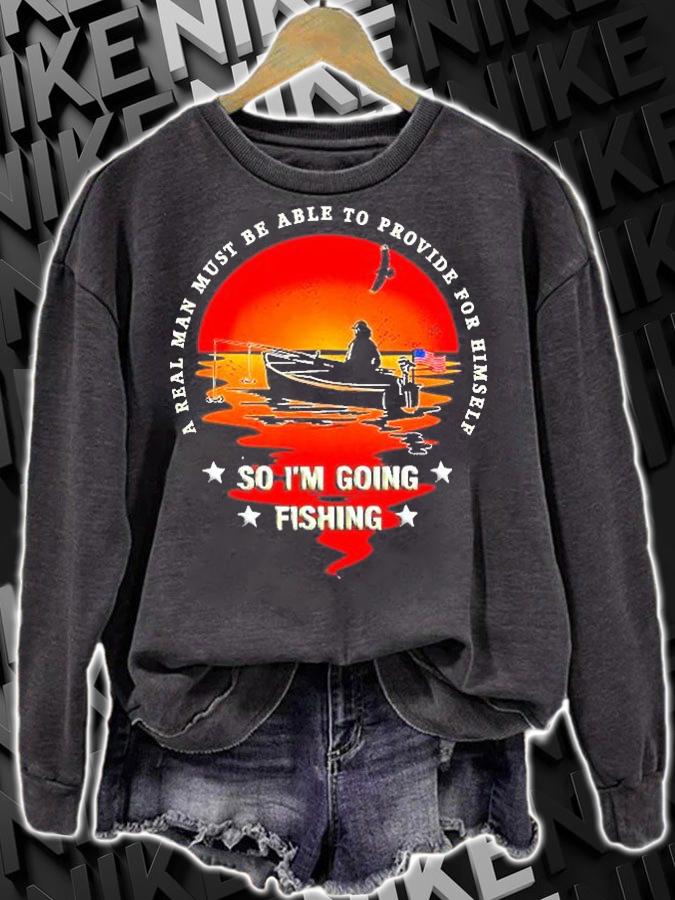 American Flag Fishing Boat Real Man Vintage Fishing T-Shirt t-shirt sweatshirt